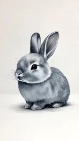 Charming Fluffy Bunny Art