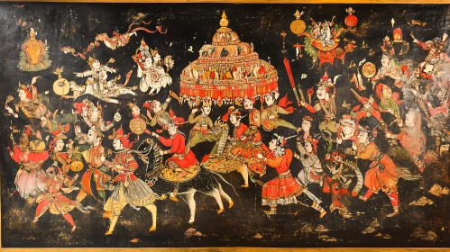 Ancient Cultural Procession Painting