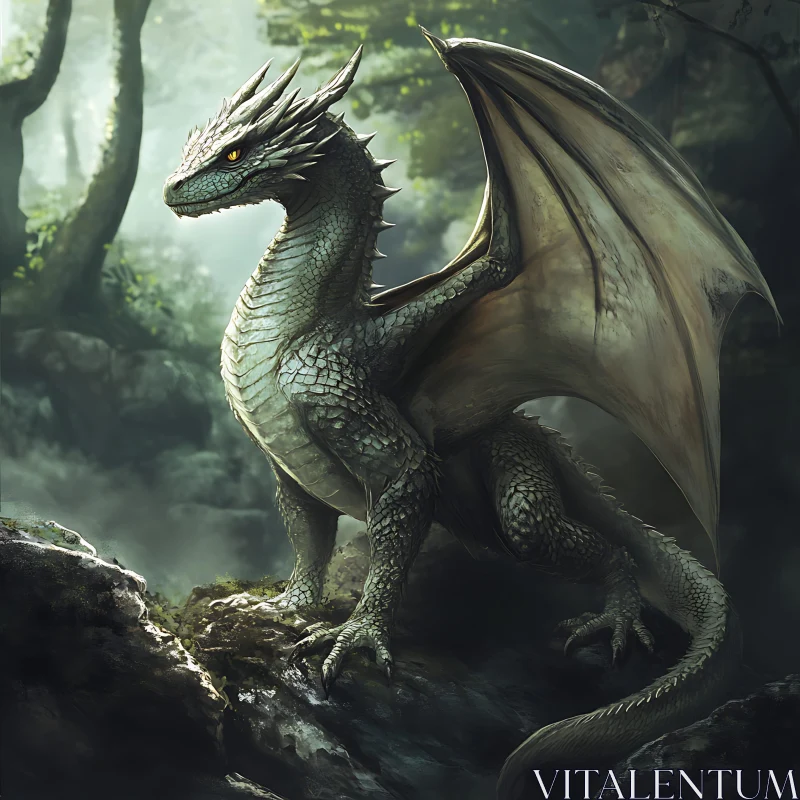 AI ART Forest Dragon Majestic Creature Art