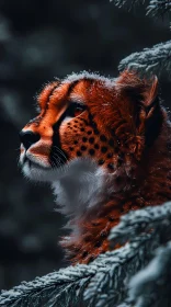 Cheetah in Winter Wilderness