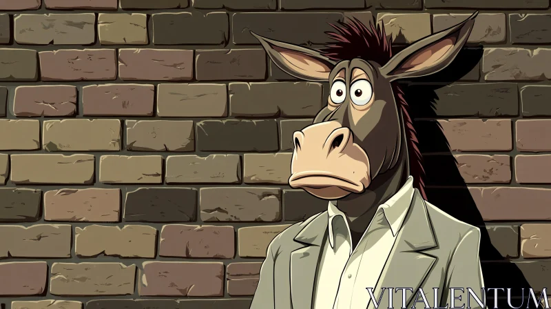 Humorous Donkey Character in Suit AI Image