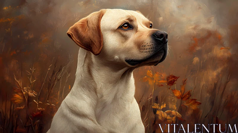 AI ART Labrador in Autumn Setting