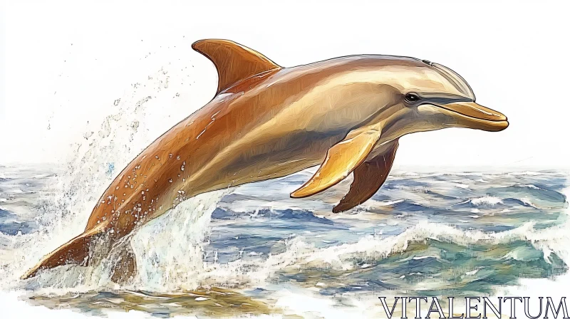 Graceful Dolphin Leap AI Image