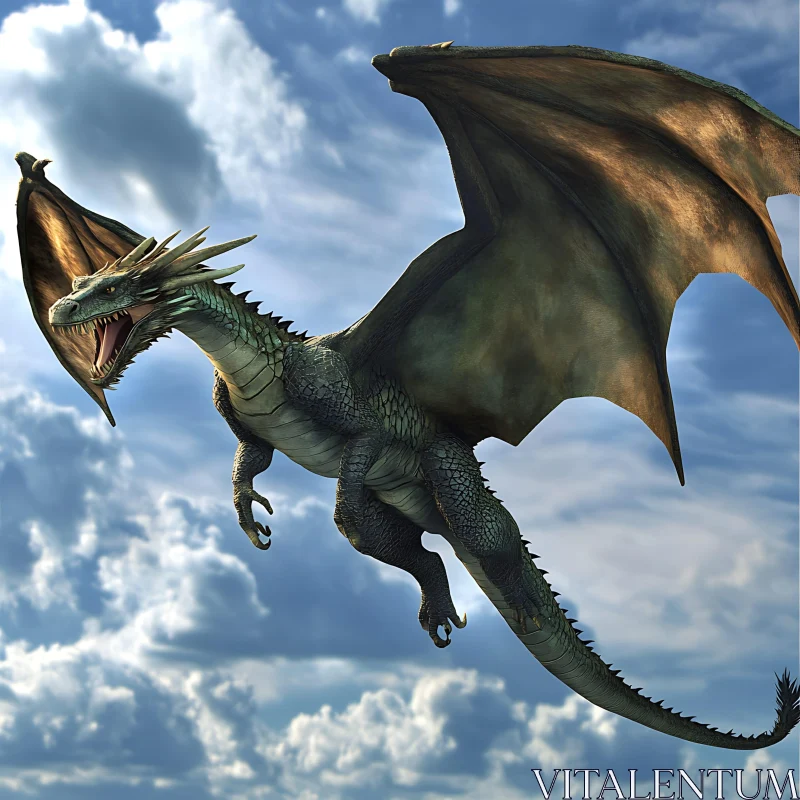 AI ART Dragon Soaring in the Sky