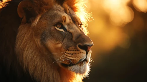 Lion in Golden Light