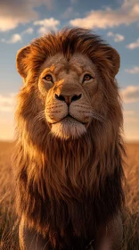 Regal Lion in Golden Light