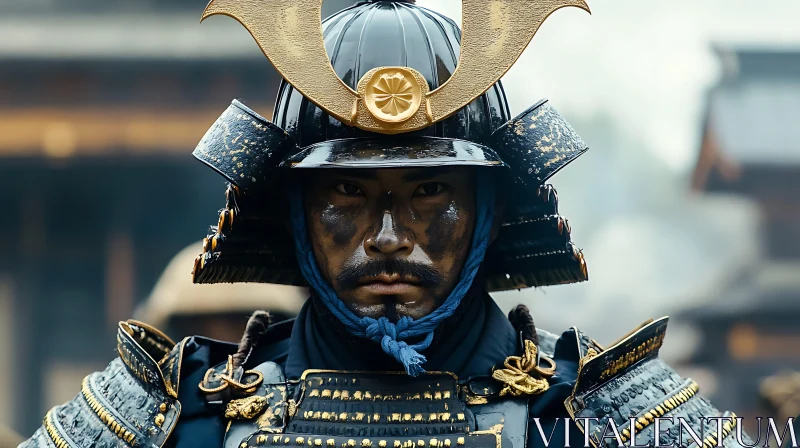 Stoic Samurai Gaze: A Warrior's Resolve AI Image