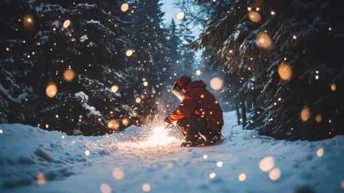 Welding Sparks in Winter Wonderland