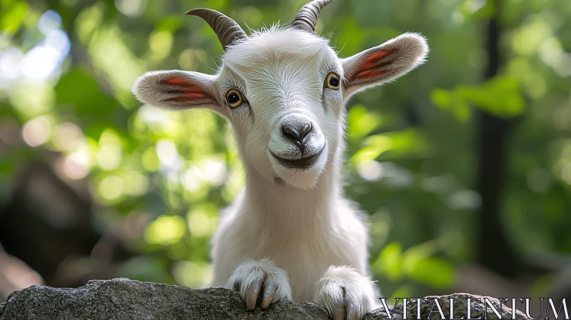 Playful Goat Amongst Nature AI Image