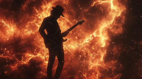 Guitarist Engulfed in Flames