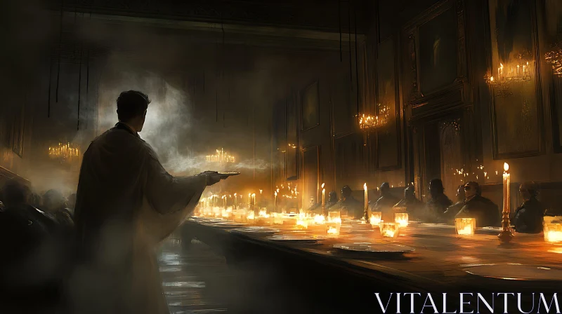 AI ART Solemn Candlelit Ceremony