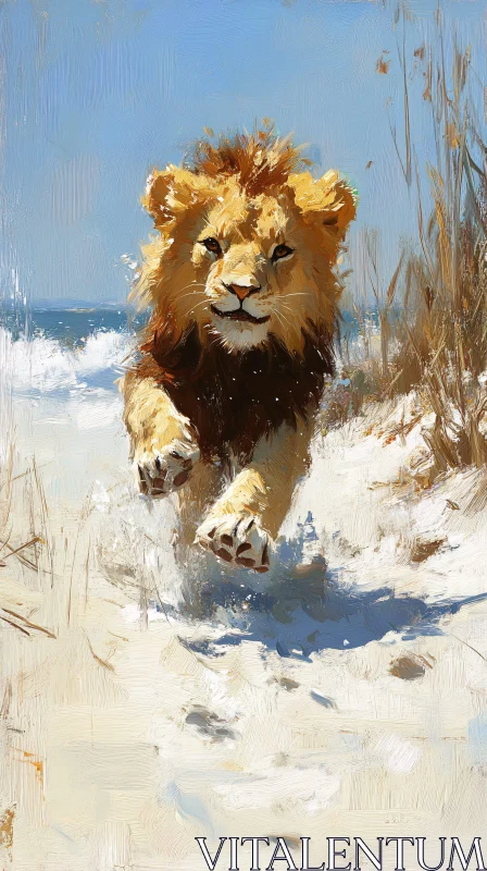 Lion in Artistic Style AI Image