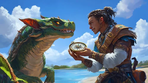 Dragon and Compass on the Shore