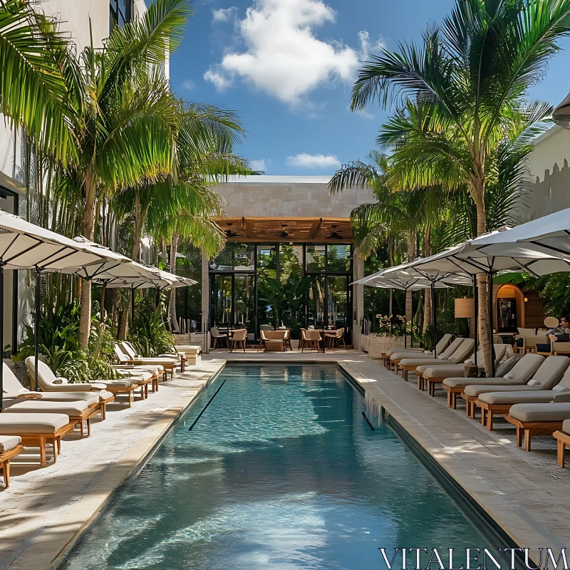 Modern Luxury Tropical Poolside Retreat AI Image