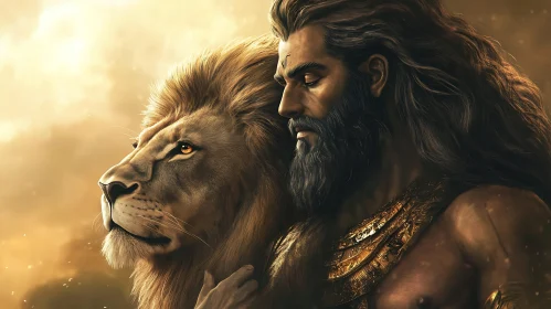 Man and Lion: A Bond of Courage