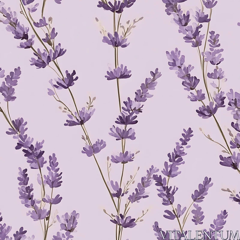 Delicate Botanical Lavender Flower Design AI Image