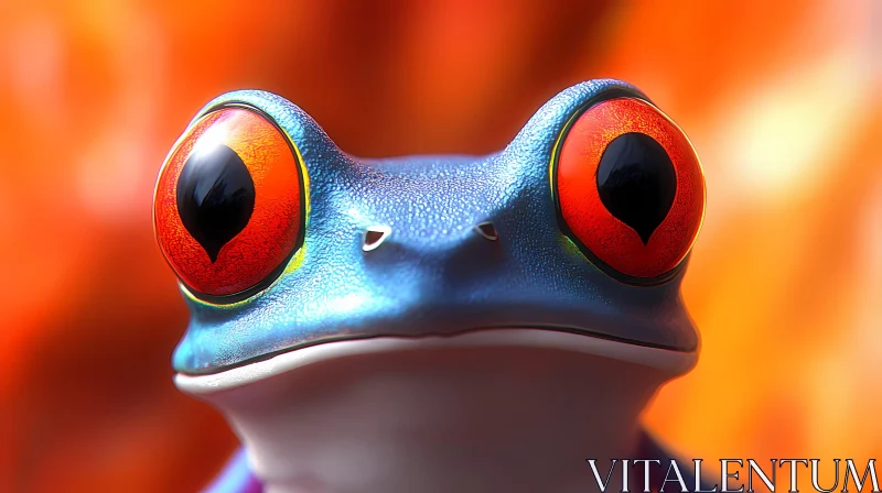 Vibrant Frog Close-Up AI Image