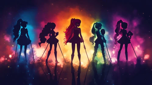 Nebula Silhouettes: Fantasy Girls