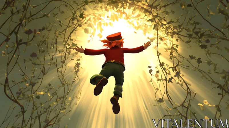 Joyful Leap into Sunlight AI Image