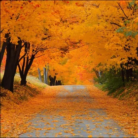 Fall Foliage on a Country Road