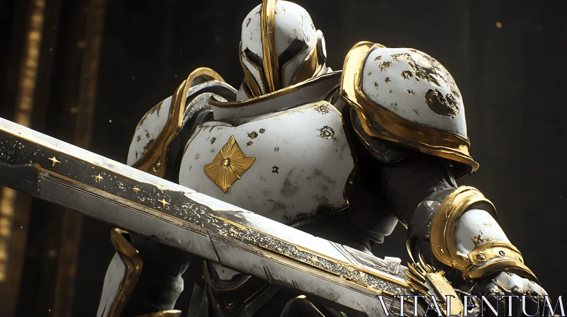 Golden Knight with Sword AI Image