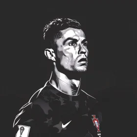 Focused Cristiano Ronaldo Illustration