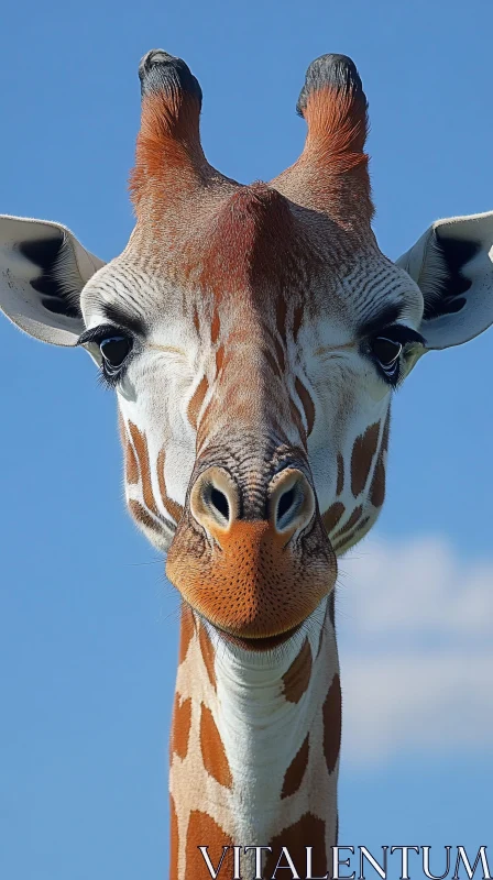 Giraffe Against Sky AI Image