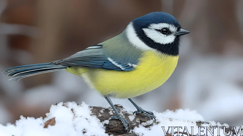 Winter Wildlife Bird Scene AI Image