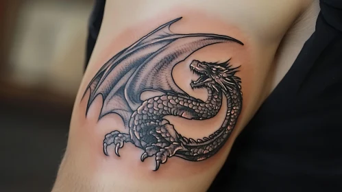 Detailed Dragon Tattoo Design