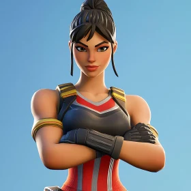 Female Character Digital Rendering