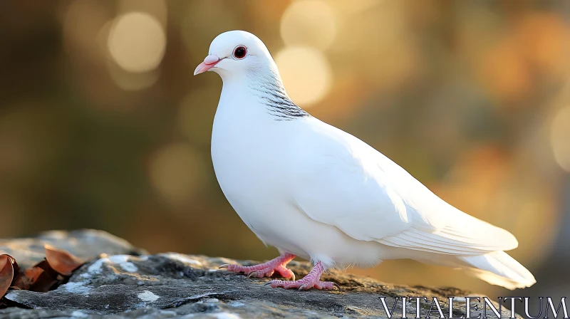 AI ART Serene Dove Image, Bird on Rock