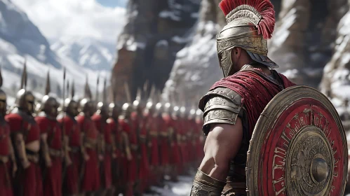 Roman Soldiers in Mountain Formation