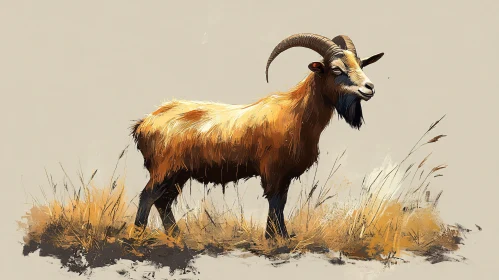 Majestic Goat Amidst Nature