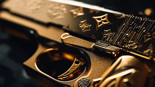 Ornate Gun with Gold Accents