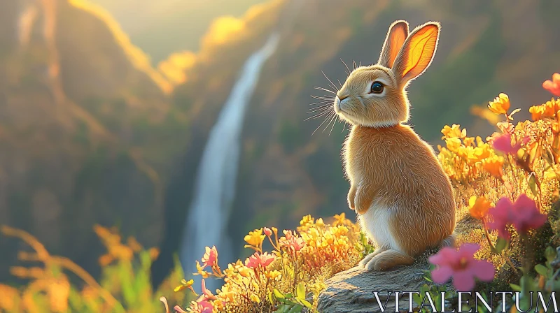 AI ART Tranquil Bunny in Vibrant Nature