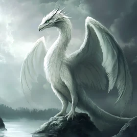 White Dragon on the Rocks