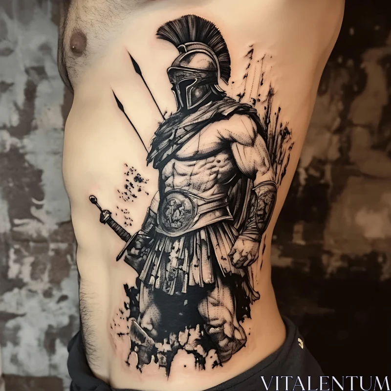 AI ART Tattooed Spartan Torso