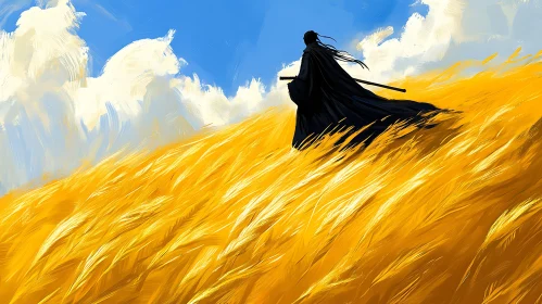 Silhouette in a Field of Gold