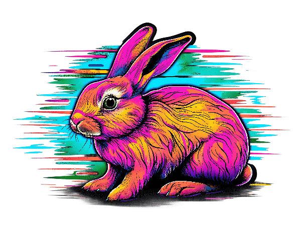 POD Design Colorful Rabbit Art Tee