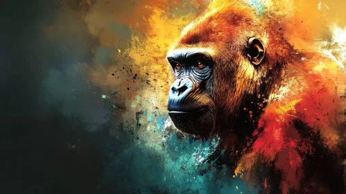 Colorful Gorilla Painting