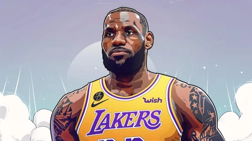 LeBron James Lakers Art