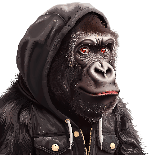 Edgy Gorilla T-Shirt Design with Urban Appeal POD Design