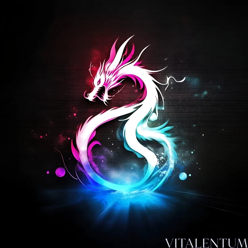 AI ART Luminous Dragon Graphic Art