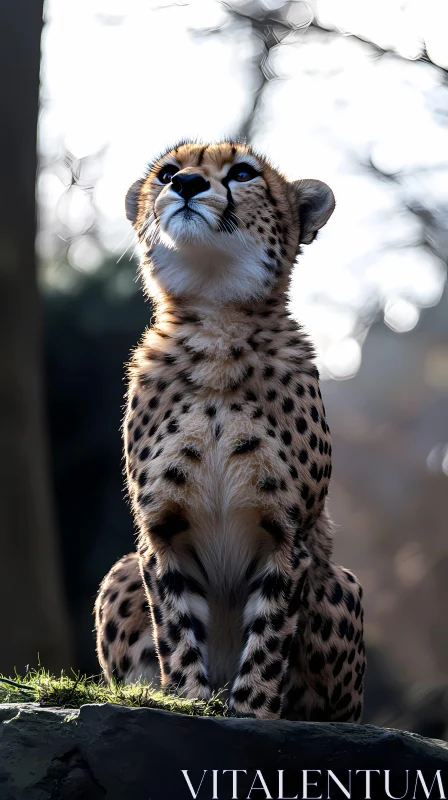 Serene Cheetah in Nature AI Image