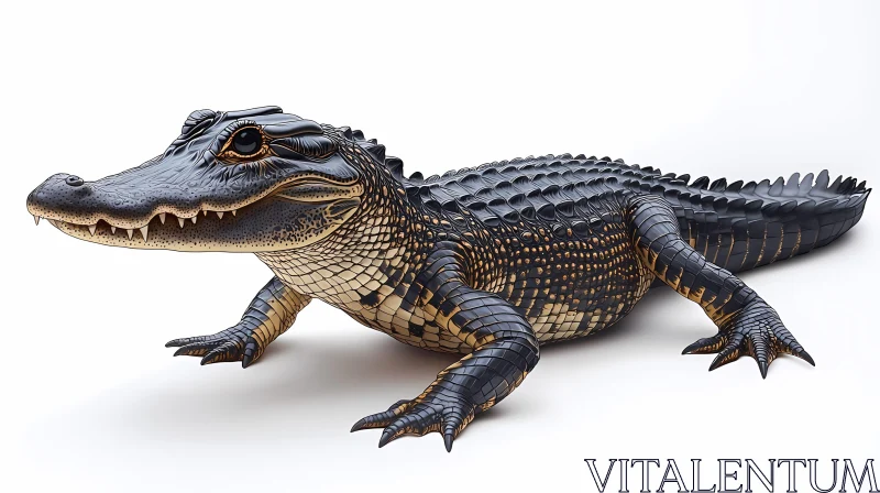 Alligator with Patterned Scales AI Image