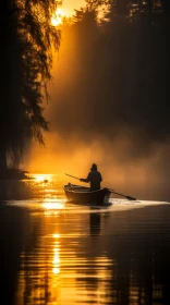Mystical Canoe Ride at Sunrise - A Captivating Nature Scene