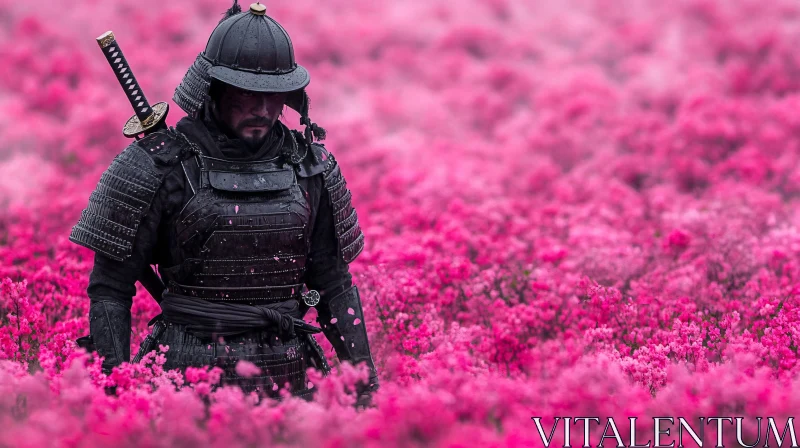 AI ART Warrior in Floral Expanse