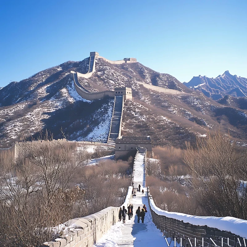 Winter on the Great Wall AI Image