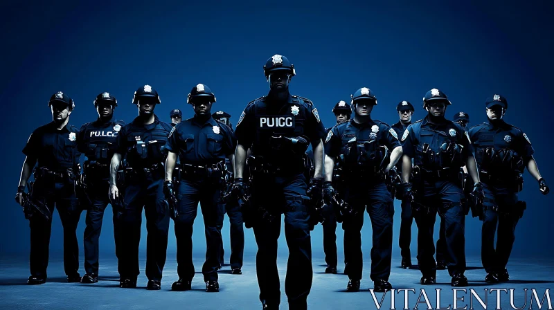 Law Enforcement Team in Blue AI Image