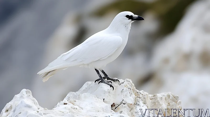 Seabird Portrait: White Tern on Rock AI Image